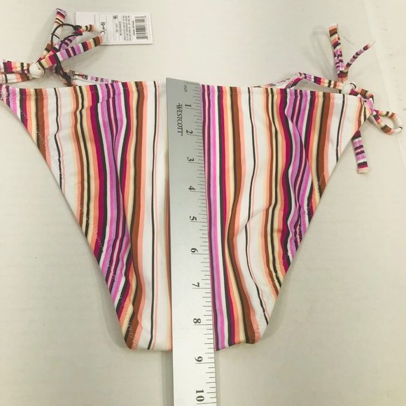 Shade And Shore Women's Sz Small Side Tie Hipster Bikini Swim Bottom Striped New - Picture 8 of 9